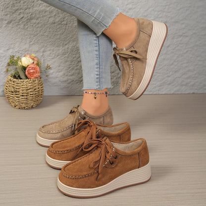 Women's Sports Shoes Spring Autumn Fashion Platform Sneakers Lace-up Round Toe Wedges Casual Comfortable Women's Shoes    Your Coastal Marketplace | Shoreshopper.com
