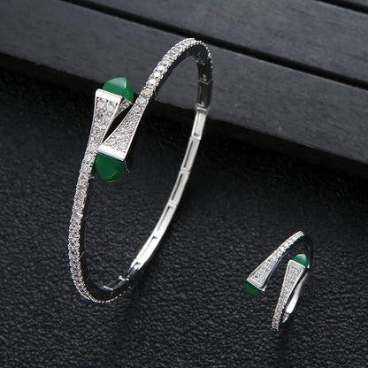 New jerseis Women's Fashion 2 Pcs Bracelet & Ring Set مجموعات المجوهرات Resin Simple Design Gold Open Cuff Bangle Jewelry Set    Home Decor Supply | Online Retail | ShoreShopper.com