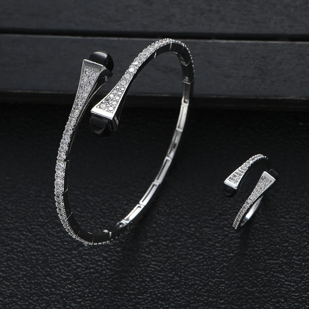 New jerseis Women's Fashion 2 Pcs Bracelet & Ring Set مجموعات المجوهرات Resin Simple Design Gold Open Cuff Bangle Jewelry Set    Home Decor Supply | Online Retail | ShoreShopper.com