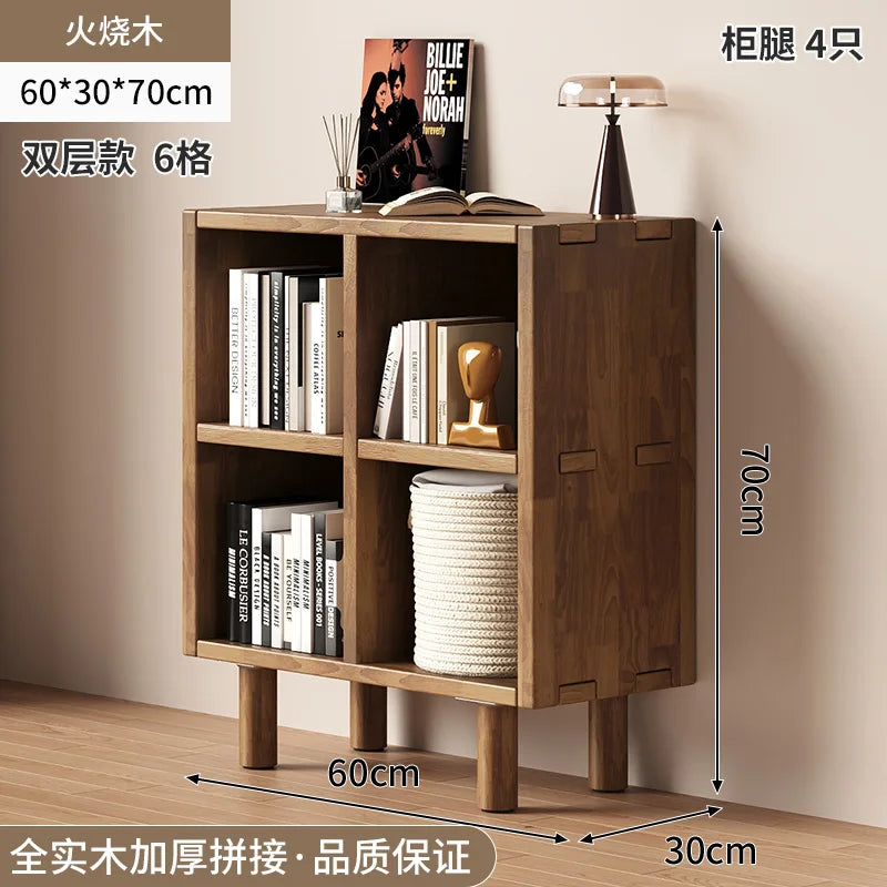 Solid Wood Short Bookshelf Floor Storage Cabinet Grid Organizer Shelf for Living Room Home & Kindergarten Display Unit    Home Decor Supply | Online Retail | ShoreShopper.com