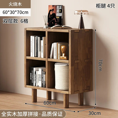 Solid Wood Short Bookshelf Floor Storage Cabinet Grid Organizer Shelf for Living Room Home & Kindergarten Display Unit    Home Decor Supply | Online Retail | ShoreShopper.com