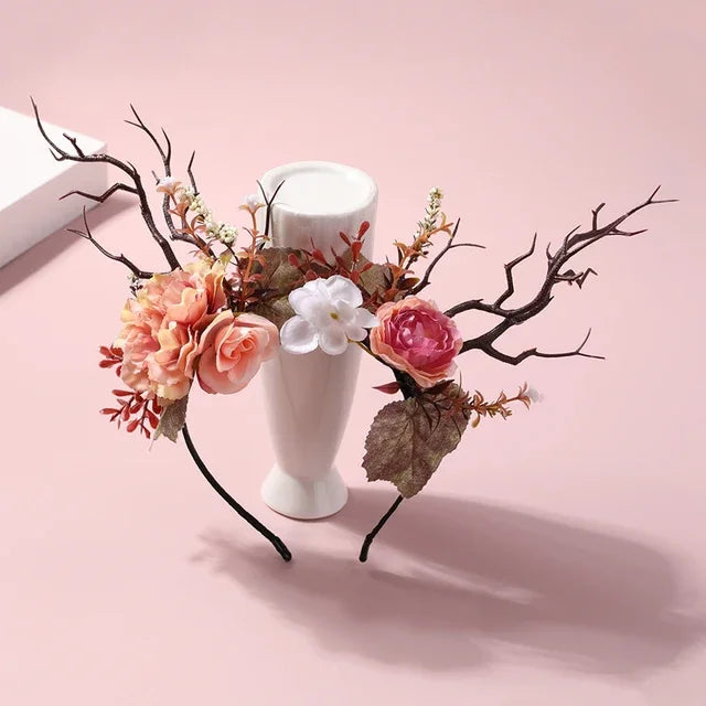 Deer Horn Hair Hoop Children's Fairy Headwear Female Branch Flower Headwear Accessories    Your Coastal Marketplace | Shoreshopper.com