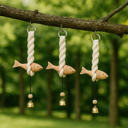 Marine Beach Themed Wood Fish Sculpture Hand Carved with Bell Fish Wall Hanging Decor Rustic Handcrafted    Your Coastal Marketplace | Shoreshopper.com
