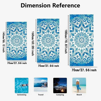 Beach Towel Gorgeous Shark Pattern Sun Protection Windproof Suitable for Swimming Pool Camping Travel Blanket