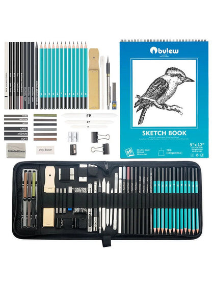 Bview Art 50 Pack Drawing Sketching Supplies Set Sketch Kit with Sketchbook Graphite Charcoal Pastel Pencil    Home Decor Supply | Online Retail | ShoreShopper.com