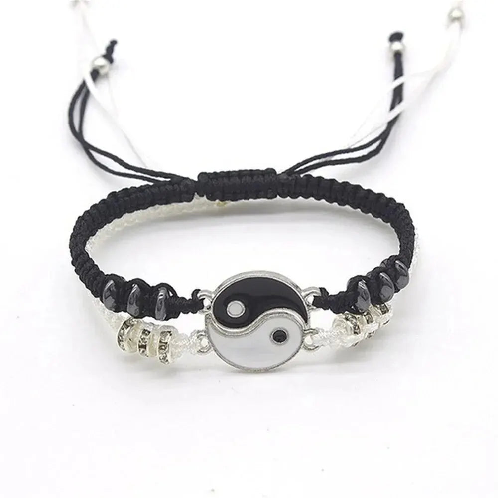 2 PC Jewelry Set Couple Black White Tai Chi Bracelet Rope Adjustable Chain Set Simple Style Daily Wear Jewelry    Home Decor Supply | Online Retail | ShoreShopper.com