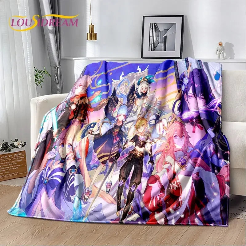 Genshin Impact Cartoon Game Soft Plush Blanket,Flannel Blanket Throw Blanket for Living Room Bedroom Bed Sofa Picnic Cover Kids    Your Coastal Marketplace | Shoreshopper.com