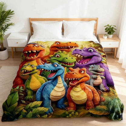 Dinosaur Throw Blanket 200x150cm Flannel Soft Warm Cozy Fuzzy Plush Blanket Couch Bed Decortion Kids Adults Christmas Gift