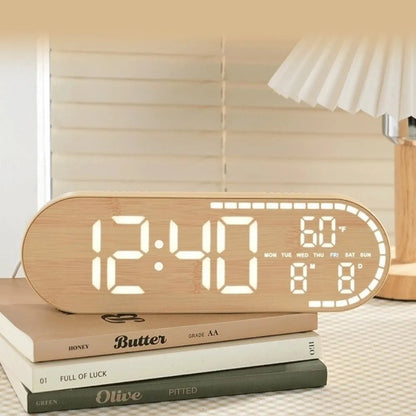 Minimalist Design Digital Wall Clock Silent Operation Nordic Style Alarm Clock Temperature Date Display Hanging Mount    Home Decor Supply | Online Retail | ShoreShopper.com