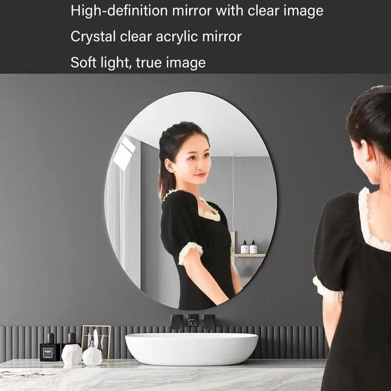 Acrylic Mirror Sheet Frameless Bathroom Wall Mirror Stickers Adhesive Bathroom Vanity Mirrors Waterproof Room Wall Decor For    Home Decor Supply | Online Retail | ShoreShopper.com