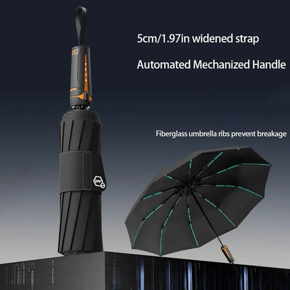 Mechanical handle umbrella, widened strap umbrella, automatic umbrella, large, sturdy, wind resistant, men's minimalist umbrella    Your Coastal Marketplace | Shoreshopper.com