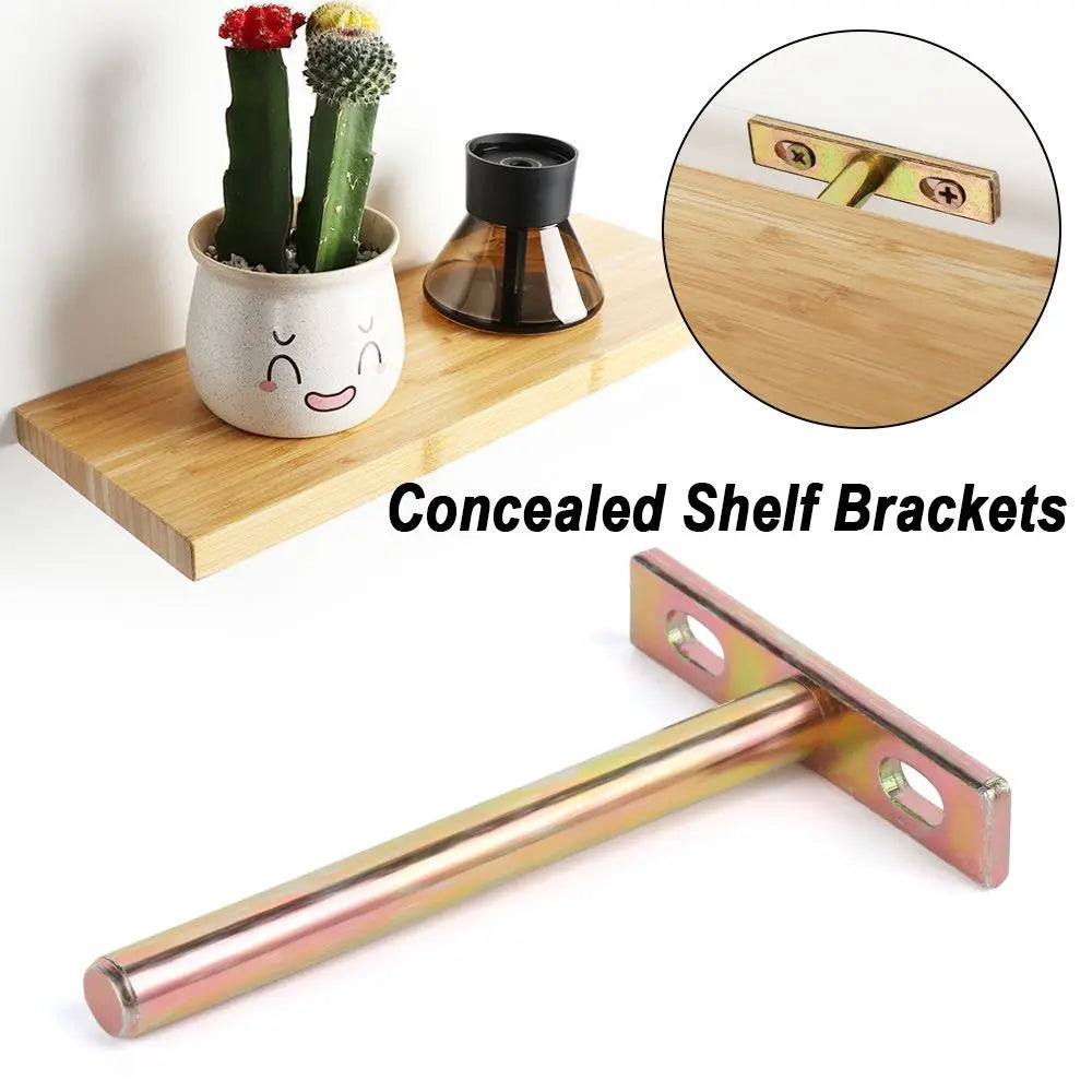 T Shape Metal Shelf Brackets Concealed Brackets Floating Hidden Wall Shelf Supports Screw Mounting Plate High Quality    Home Decor Supply | Online Retail | ShoreShopper.com