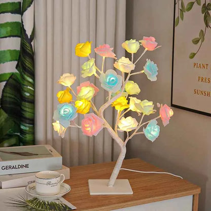 36LED/108LED Table Lamp, Rose Light String, Tree Night Lights, USB Powered Lighting, for Girls Lover Party Camping Summer  Decor