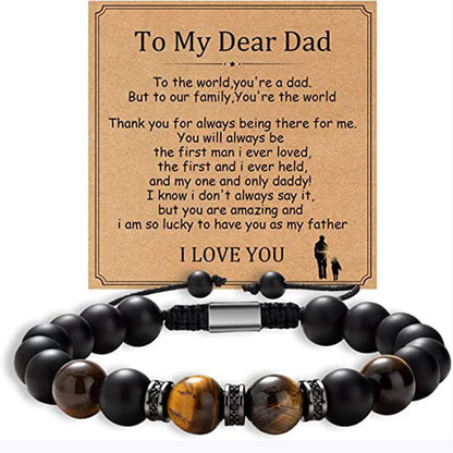Fathers Day Dad Gifts from Daughter Son Bracelets Birthday Gifts for Men Dad Mens Bracelet Natural Stone for Him Husband    Your Coastal Marketplace | Shoreshopper.com