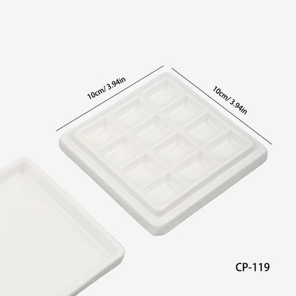 Artsecret 1 pc Simple White Ceramic Multi-Compartment Palette Pigment Mixing Palette Art Supplies Multiple Variants Available    Home Decor Supply | Online Retail | ShoreShopper.com