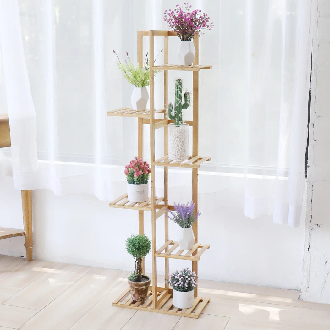 Bamboo Corner Tall Plant Stand Rack Multiple Flower Holder Shelf Indoor Outdoor    Home Decor Supply | Online Retail | ShoreShopper.com