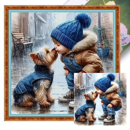 Full Embroidery Eco-cotton Thread 11CT Printed Boy Cross Stitch Kit Art 40x40cm    Home Decor Supply | Online Retail | ShoreShopper.com