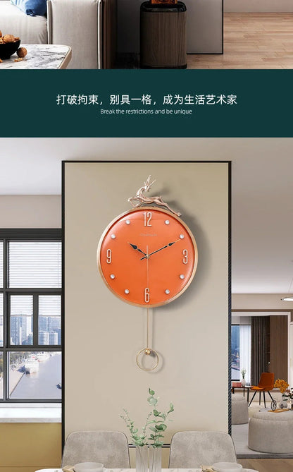 13 Inch Auspicious Deer Wall Clock Nordic Brief Design Living Room Decoration Kitchen Mute Clocks Art Wall Watch Home Decor NEW    Home Decor Supply | Online Retail | ShoreShopper.com
