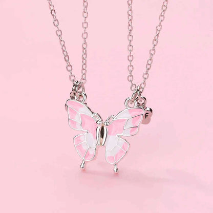 Best Friends Pendant Necklace For Woman Girls Magnetism Sequin Couple Crystal Chain Choke BFF Friendship Forever Jewelry Gift