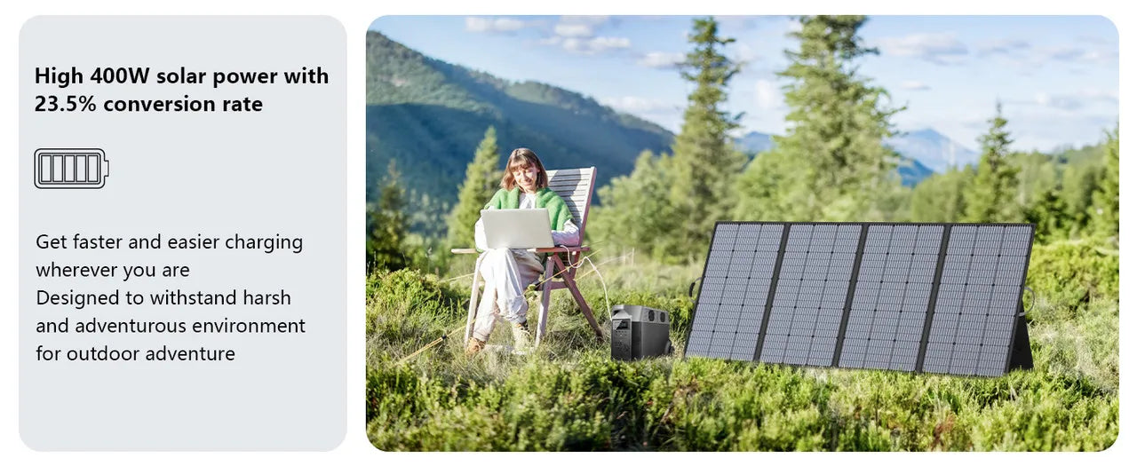 MHPOWOS 400W Portable Solar Panel, Lightweight Foldable Solar Panels with an Adjustable Kickstand, IP67 Waterproof Solar Charger    Home Decor Supply | Online Retail | ShoreShopper.com