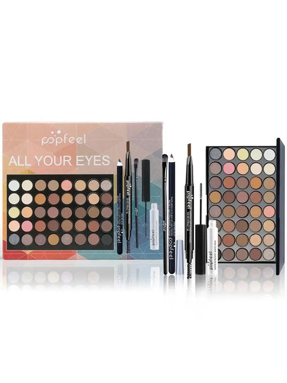 POPFEEL Eye Makeup Set, Eyeshadow Palette, Eyeliner, Mascara, Eyebrow Pencil, Makeup Tool Set Box, Gifts For Women - ShoreCo.Shop