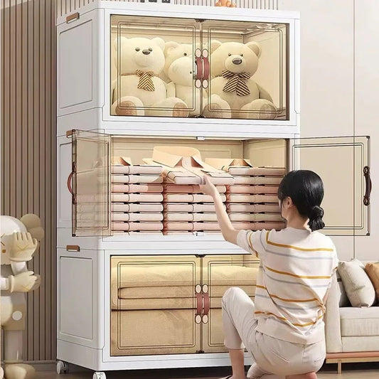 3/4/5 Layers Multifunction Folding Storage Cabinet Closet Organizer With Wheel Stackable Large Capacity Drawer Type Storage Box    Home Decor Supply | Online Retail | ShoreShopper.com