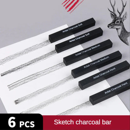 6pcs Set Square Sketch Carbon Stick Compressed Carbon Bar Drawing Carbon Pen Artist Drawing Carbon Bar Carbon Bar Art Supplies    Home Decor Supply | Online Retail | ShoreShopper.com