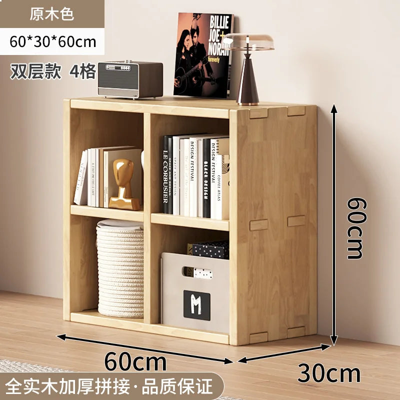 Solid Wood Short Bookshelf Floor Storage Cabinet Grid Organizer Shelf for Living Room Home & Kindergarten Display Unit    Home Decor Supply | Online Retail | ShoreShopper.com