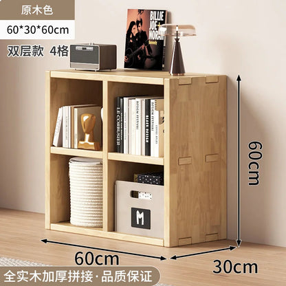 Solid Wood Short Bookshelf Floor Storage Cabinet Grid Organizer Shelf for Living Room Home & Kindergarten Display Unit    Home Decor Supply | Online Retail | ShoreShopper.com