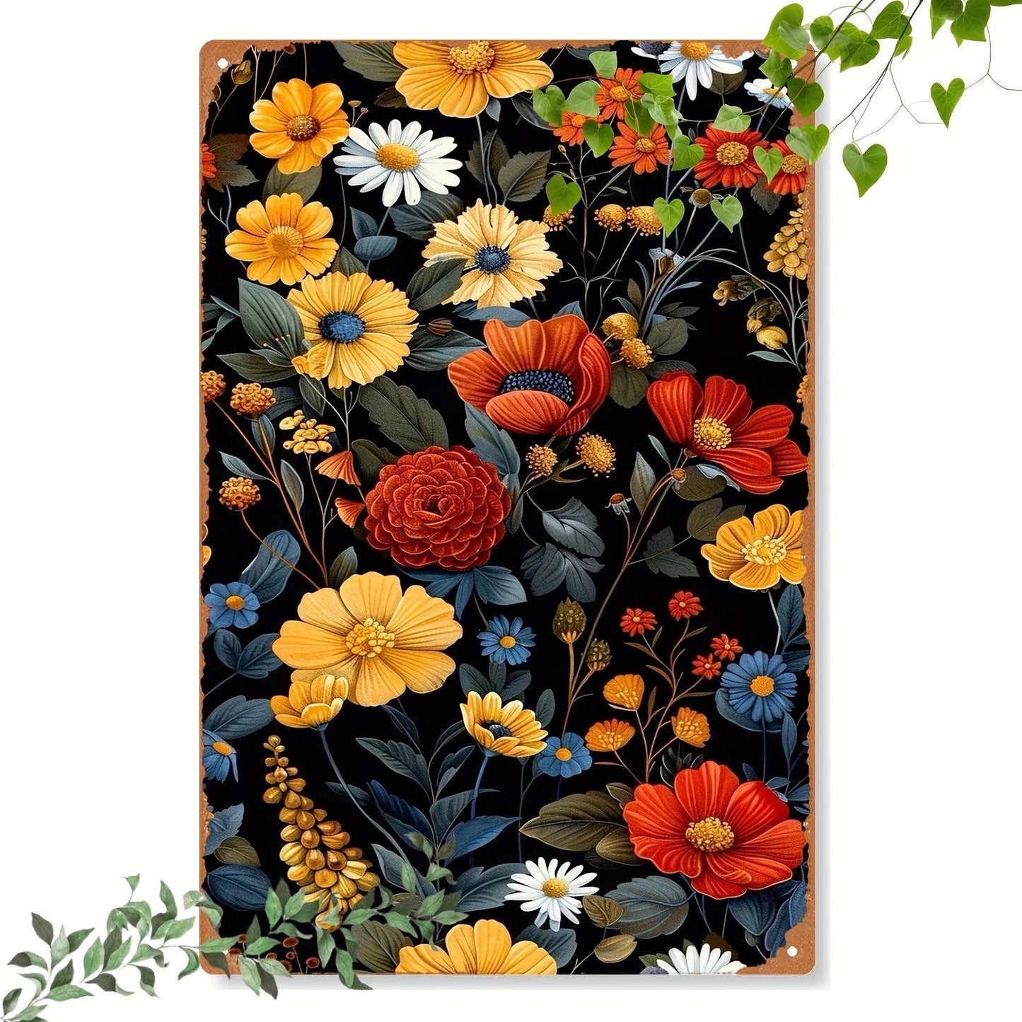 1pc Classic Floral Iron Art Print, Frameless Metal Wall Decor, 20x30cm/8x12inch, Aluminum Sign for Home Decoration    Home Decor Supply | Online Retail | ShoreShopper.com