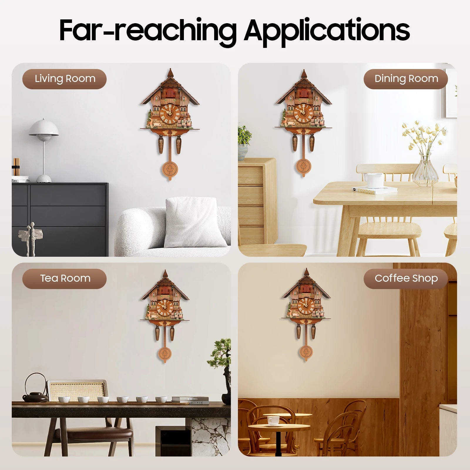 Wall Mount Clock Cuckoo Clock, Wood Cuckoo-Clock 7:00-21:00 Chime Time 25*10*50cm Pointers+Time Scales Display    Home Decor Supply | Online Retail | ShoreShopper.com