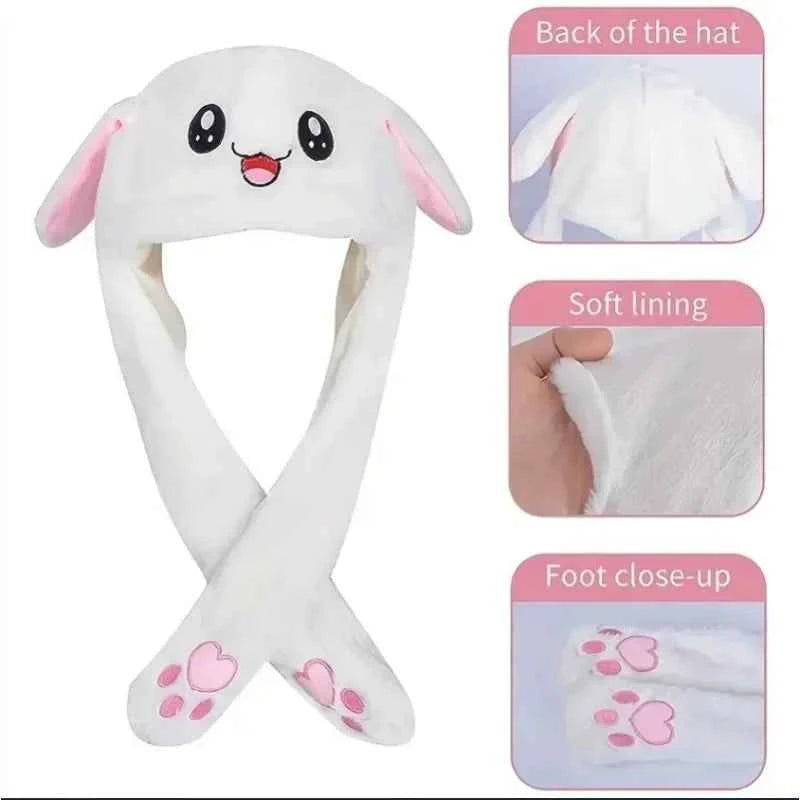 Headwear Daily  Supplies Party Home LED Funny Glowing And Ear Moving Bunny Hat Cap For Women Girls Cosplay Party Holiday Hat