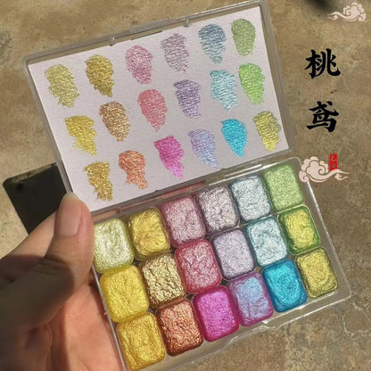 Master Grade 16 Colors Pearlescent Solid Watercolor Paint Mineral Nail Art Flower Painting Dyeing Tool Thangka ES    Home Decor Supply | Online Retail | ShoreShopper.com