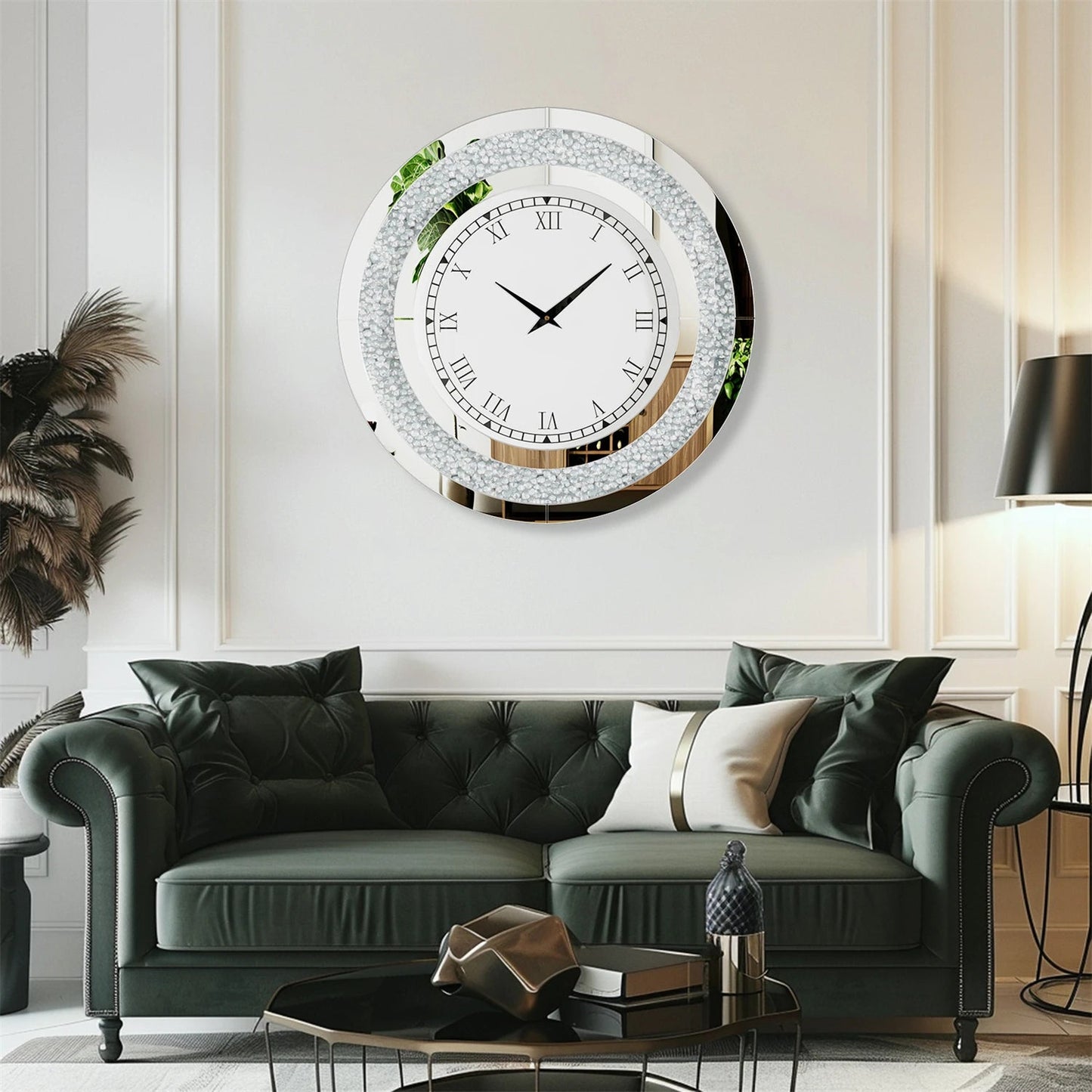 Sparkle & Twinkle Shining Mirrored Luxurious Home Modern Wall Clock 23" or 31"    Home Decor Supply | Online Retail | ShoreShopper.com