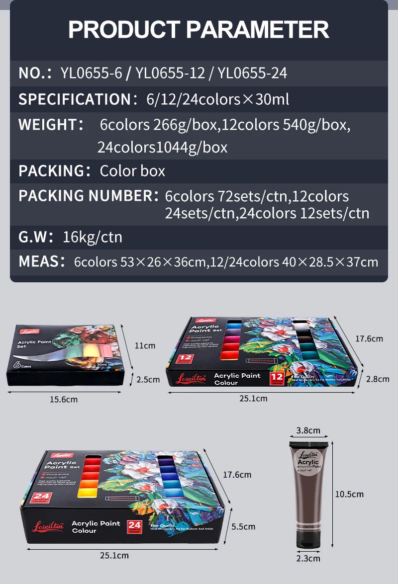 30ml Acrylic Paint for Wall Painting Waterproof And Sun Resistant Art Student Painting Materials Textile DIY Graffiti    Home Decor Supply | Online Retail | ShoreShopper.com