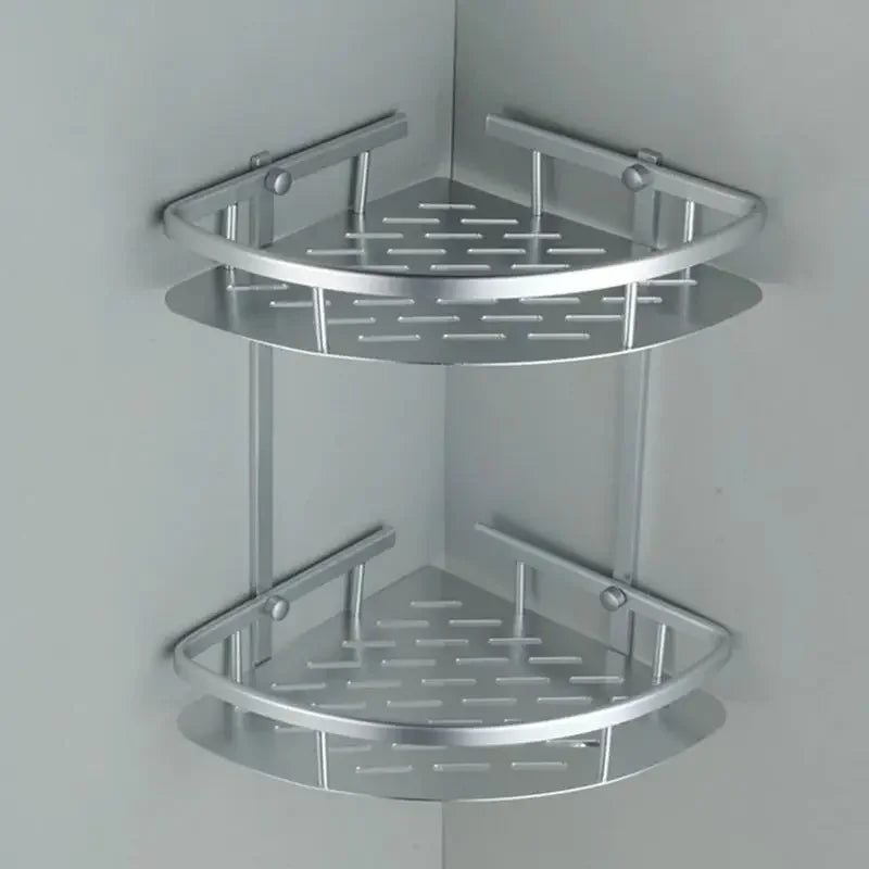 Bathroom Shelf Screws Fixed Durable Aluminum 2 Tiers Shower Shelf Kitchen Storage Holder Shampoo Soap Cosmetic Organizer Shelf    Home Decor Supply | Online Retail | ShoreShopper.com