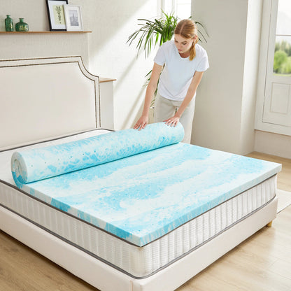 JHK 2 Inch Gel Memory Foam Mattress Topper Full Size Cooling Mattress Soft and Breathable Bed Topper School Bedroom Furniture    Home Decor Supply | Online Retail | ShoreShopper.com