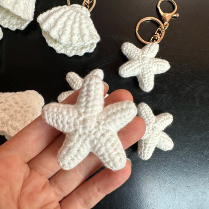 Finished Handmade Crochet Summer Beach Shells Starfish Accessories For Gift Decor,Knitted Wool Mini SeaShell Keyrings    Your Coastal Marketplace | Shoreshopper.com