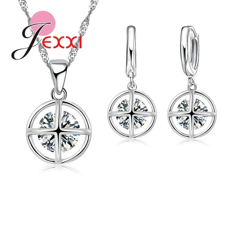 New Fashion Jewelry Set Chain Pendant Necklace & Earrings Genuine 925 Sterling Silver Jewelry Set Hot Sales    Home Decor Supply | Online Retail | ShoreShopper.com