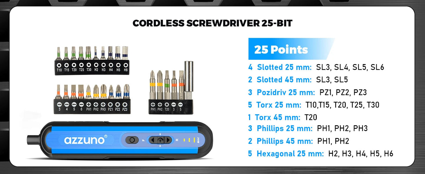 Cordless Electric Screwdriver Rechargeable 1500mAh Lithium Battery Mini Drill 4V Power Tools Set 25pcs Bits Maintenance Repair    Home Decor Supply | Online Retail | ShoreShopper.com