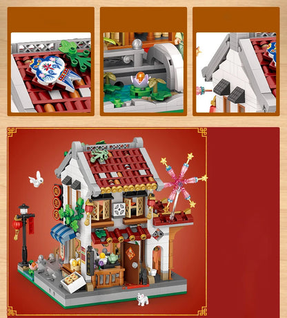 LOZ 1923 Street View Lantern Festival Pavilion Building Block Set - ShoreCo.Shop