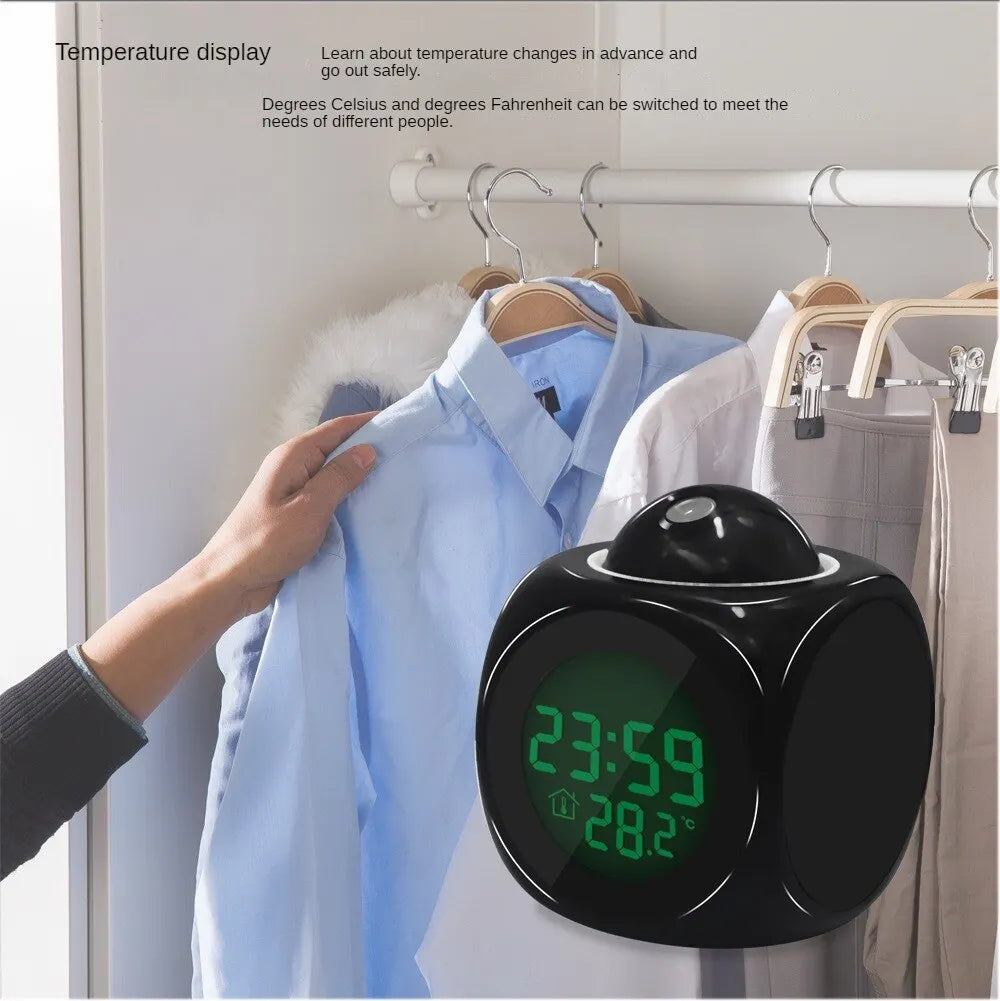 1PCProjection Alarm Clock Ceiling Display Snooze Desk Table Clock Voice Multifunction Digital Projection Clock Temperature Displ    Home Decor Supply | Online Retail | ShoreShopper.com