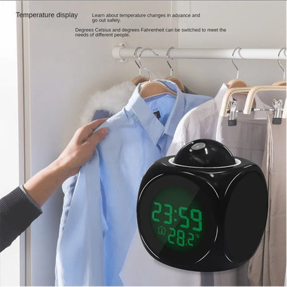 1PCProjection Alarm Clock Ceiling Display Snooze Desk Table Clock Voice Multifunction Digital Projection Clock Temperature Displ    Home Decor Supply | Online Retail | ShoreShopper.com