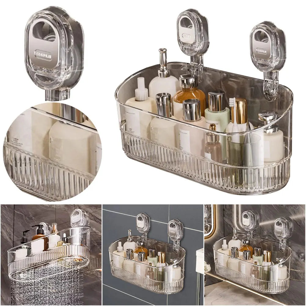Hanging Shower Shelf Suction Storage Box Large Capacity & Strong Load-Bearing Removable Shower Basket Suction Cup for Bathroom    Home Decor Supply | Online Retail | ShoreShopper.com