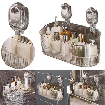 Hanging Shower Shelf Suction Storage Box Large Capacity & Strong Load-Bearing Removable Shower Basket Suction Cup for Bathroom    Home Decor Supply | Online Retail | ShoreShopper.com