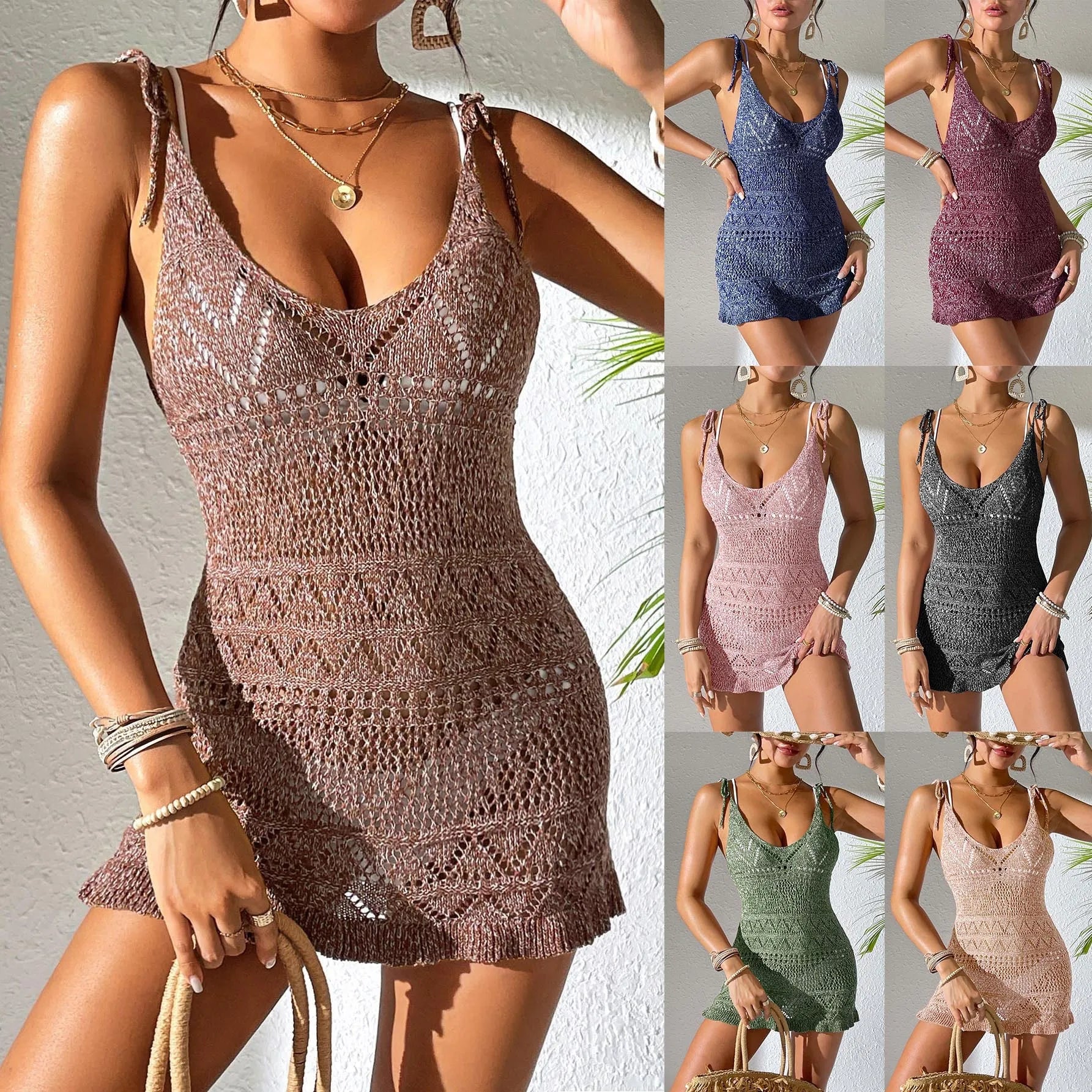 Beach dress, women's suspender dress, strap dress, high elasticity blended with fungus edge for vacation    Your Coastal Marketplace | Shoreshopper.com