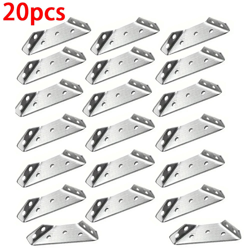 10/20/40/50pcs Thickened Stainless Steel Angle Code 90 Degrees Right Angle Fixed Bracket Furniture Connectors    Home Decor Supply | Online Retail | ShoreShopper.com