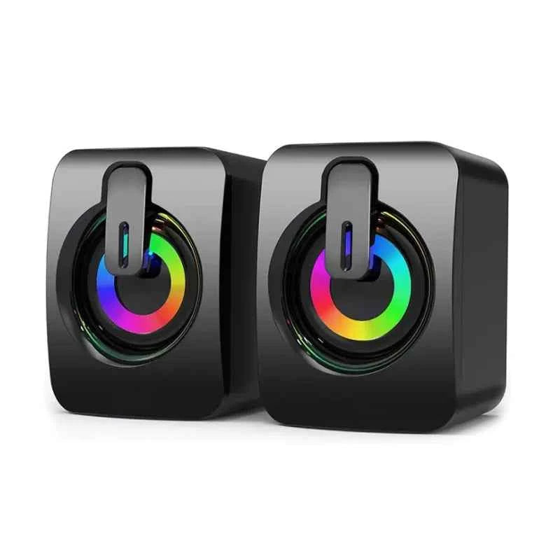 Computer Speakers PC Sound Box HIFI Stereo Microphone USB Wired Caixa De Som with LED Light For Desktop Computer