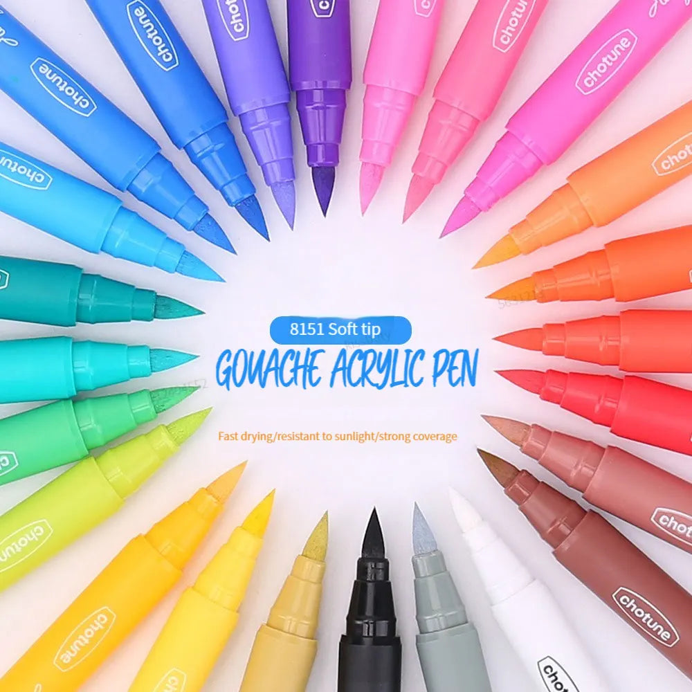 36 Colors Pastel Acrylic Paint Pens  Brush Markers for Wood Canvas Stone Rock Painting Glass Ceramic Fabric Metal Art Supplies    Home Decor Supply | Online Retail | ShoreShopper.com