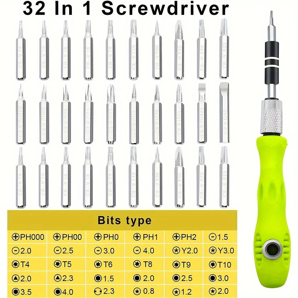 Screwdriver Set 33 in 1 Phillips Torx Hexagonal Precision Screw Driver Bit Manual Repair Tool for iPhone PC Camera Watch Glasses    Home Decor Supply | Online Retail | ShoreShopper.com